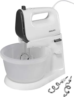 Produktbild von Philips Handmixer 5000 Series, 5 Geschwindigkeitsstufen, Turbofunktion, Knethaken, 3.0 L, 450 W, Grau (HR3745/00)