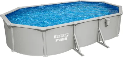 Produktbild von Bestway® Hydrium™ Stahlwandpool Komplett-Set mit Sandfilteranlage 610 x 366 x 122 cm, granitgrau, oval