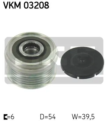 Produktbild von SKF Generatorfreilauf Riemenscheibe Lichtmaschine für OPEL Corsa D Schrägheck (S07) Ø54mm