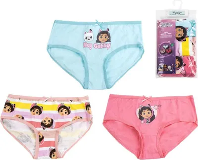 Obrázok produktu pre Gabby's Dollhouse dievčenské nohavičky sada 3 bavlnených nohavičiek detská spodná bielizeň 2/3 roky