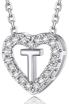 Productafbeelding van Halsketting met letterhanger (A-Z) met moissanit, sterling zilver 925, dames cadeau