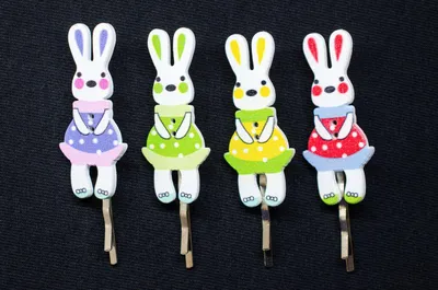 Produktbild von 4er Set Osterhasen Haarnadeln Miniblings Haarspangen Hase Ostern Häschen bunt
