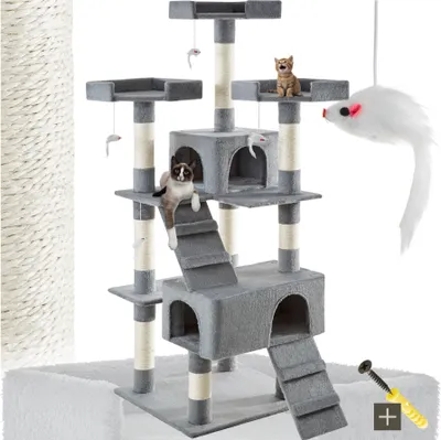 Produktbild von Kratzbaum Barney 170 cm inklusive 2 Treppen, 4 Spielmäusen und Kippschutz