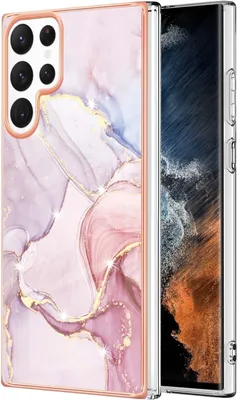 Image de Etui pour Samsung Galaxy S23 Ultra Thin Marble Shockproof Soft TPU Bumper Case Pink