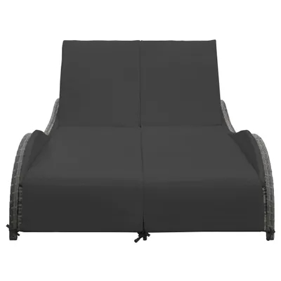 Produktbild von vidaXL Doppel-Sonnenliege mit Auflage Poly Rattan Anthrazit