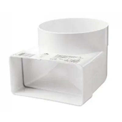Immagine prodotto di gomito in plastica, 90°, transizione tubo tondo-piatto Ø100mm-55x110