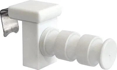 Produktbild von Tomivo® 4er-Set Fensterhaken mit Abstandsstück, weiß – verbesserte Universal‑Klemme für Fensterdicke 10–27 mm, Kunststoff & rostfreier Federstahl, für Fensterdeko