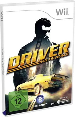 The image shows the front of a video game case for Driver: San Francisco on the Nintendo Wii.