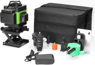 Obrázek produktu pro KKmoon Laserová vodováha Profesionální křížový liniový laser 4D 16 liniový laserová vodováha zelená 360º rotační automatický rotační laser 25 m