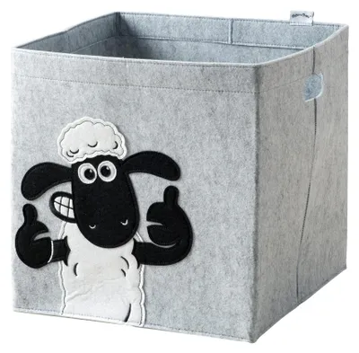 Produktbild von Lifeney meets "Shaun das Schaf" Aufbewahrungsbox für Kinder  Filz-Box mit dem kultigen Schaf zum Verstauen von Spielzeug  33 x 33 x 33 cm passend für klassische Würfelregale