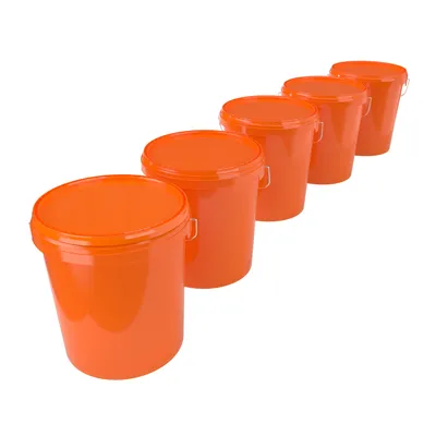Produktbild von Eimer mit Deckel 16 L | Vorratseimer | Lebensmittelecht Orange | PP | 5 Stück