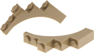 Produktbild von 2x Lego Bogenstein viertel Bogen 1x5x4 dunkel beige rund 6024122 2339 76768