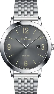 Obrázok produktu pre Eterna 11.2730.41.58.1746 Eternity Gent, strieborná, čierna, pánske hodinky z nehrdzavejúcej ocele,