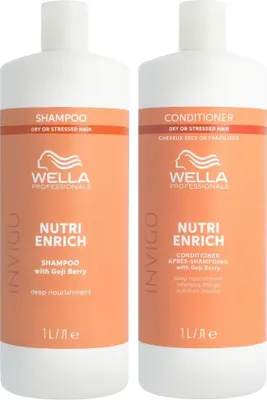 Produktbild von Wella Professionals Invigo Nutri-Enrich Deep Nourishing Set - Shampoo 1000 ml + Conditioner 1000 ml