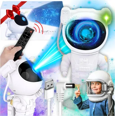 Zdjęcie produktu dla Projektor gwiazd astronauta lampka nocna prezent wyprawka szkolna rzutnik