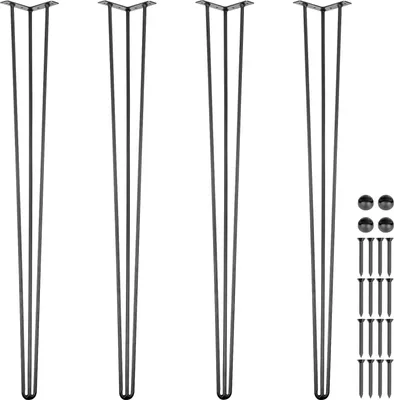 Produktbild von Tischbeine Haarspeld Tischbeine Möbel Metall Tischbeine 3 Stangen 101,6 cm 4 Stück