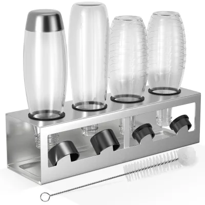 Productafbeelding van Omgoods - Flessenhouder voor SodaStream met Drippan en Siliconen Bescherming