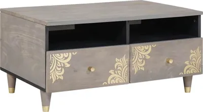 Zdjęcie produktu dla Stolik kawowy z szufladą Szary 80 x 54 x 40 cm Drewno z mango
