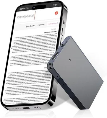 Produktbild von 64 GB digitales Aufnahmegerät mit App-Bedienung und Echtzeit-Transkription durch KI - ideal für Unterricht, Besprechungen und Interviews