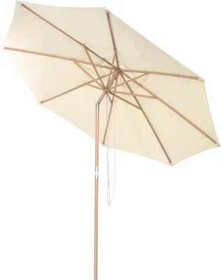 Produktbild von 300 cm Gartenschirm aus Holz Beidseitig um 30° Knickbar Beige