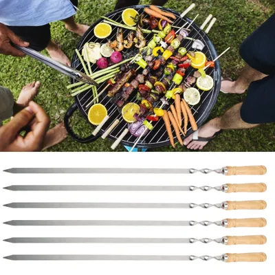 Imagen del producto de Brochetas para barbacoa, tenedor para barbacoa, letrero para barbacoa, utensilios para barbacoa, accesorios para barbacoa, utensilios de cocina, artículos para el hogar
