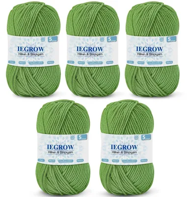 Produktbild von Handstrickgarn 250 g Acryl Sojagrün Erbsengrün 5 x 50 g
