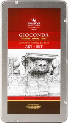 Obrázek produktu pro Koh-i-noor GIOCONDA 8894 - kreslířská sada pro černobílou kresbu v plechovém pouzdře - 11 ks