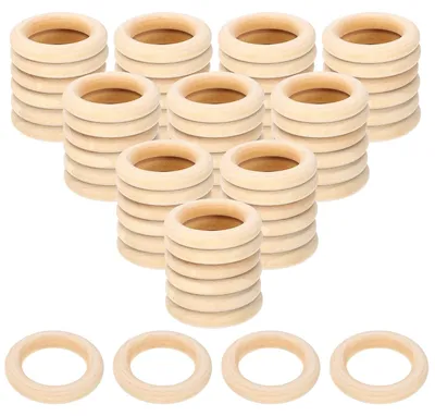 Holzringe zum Basteln, 150 Stk., Makramee-Ringe, 3,6 cm
