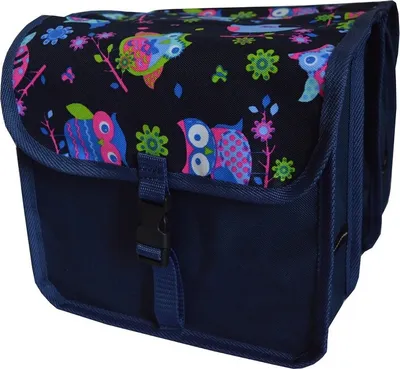 Produktbild von Kinder Fahrradtasche Doppeltasche – Satteltasche für 14-20 Zoll Kinderfahrrad – Gepäckträgertasche, wasserabweisend & leicht 4.Mini -Eule dunkel