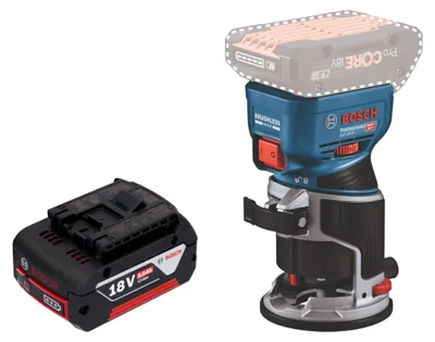 Zdjęcie produktu dla Akumulatorowa frezarka górnowrzecionowa Bosch GKF 18V-8 Professional 18 V 8,0 mm bezszczotkowa + 1x akumulator 5,0 Ah - bez ładowarki