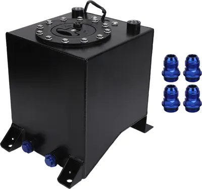 Zdjęcie produktu dla zbiornik paliwa na ogniwa paliwowe o pojemności 10 l z czujnikiem poziomu ze stopu aluminium do samochodów wyścigowych typu hot rod, ciężarówek, SUV-ów, czarny