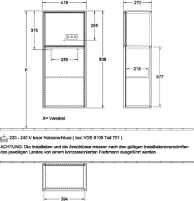 Produktbild von Villeroy & Boch G500PDGM Seitenschrank Finion G50