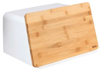 Produktbild von WENKO Brot Kasten mit Schneidebrett BAMBUS Tablet Ablage Brotbehälter Box Kubo