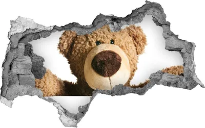 Produktbild von Selbstklebender Loch-3D-Aufkleber 95x73 cm Bär