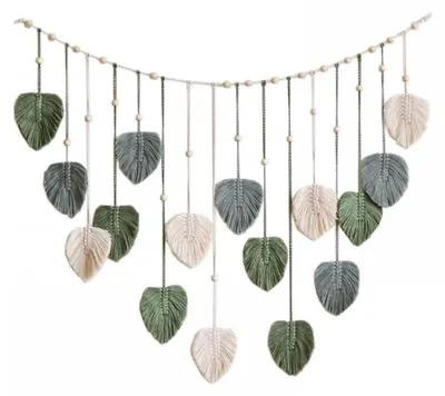 Obrázok produktu pre Macramé nástenná dekorácia - Boho nástenná dekorácia - Bavlnená nástenná dekorácia - Nástenná dekorácia do spálne - Nástenná dekorácia do obývačky - Vrátane fotoklipov