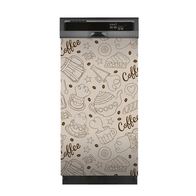Produktbild von Aufkleber sticker 45x80 cm Dekorative folie Spülmaschine - Kaffee Kanne und Tasse