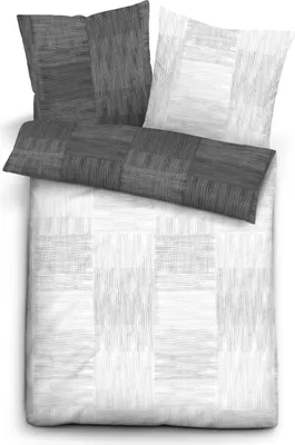 Produktbild von Biberna Satin Wendebettwäsche, Größe 155x220/80x80 cm, anthrazit