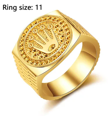 Produktbild von Hip-Hop-Ringe für Herren, Silber/Gold, Königskrone, gebrochenes Herz