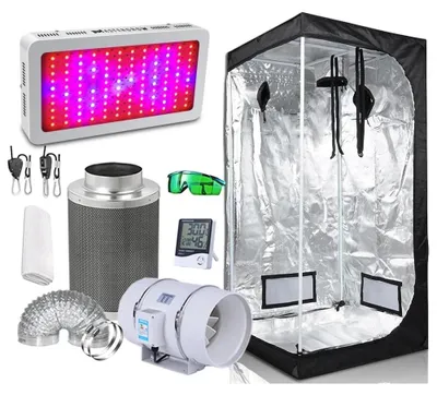 Image de Tente de culture, système de culture hydroponique, ventilateur, kits pour tente de culture A, kit 60 x 60 x 140 cm