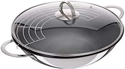 Produktbild von Famanu Wokpfanne 32 CM - Wokpfanne mit Deckel - Induktionsgeeignet