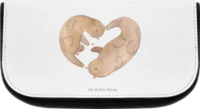 Produktbild von Mr. & Mrs. Panda kosmetiktäschchen Otter Herz - Weiß - Geschenk, toilettenbeutel, Liebe, kosmetiktasche klein, Seeotter, Beauty Bag, Kulturtasche, Organizer