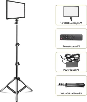 Zdjęcie produktu dla Lampa wideo LED, dwukolorowe światło, regulowana jasność, statyw 100 cm