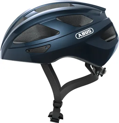 Zdjęcie produktu dla Kask szosowy ABUS Macator - sportowy kask rowerowy dla początkujących - również dla osób noszących warkocze - dla mężczyzn i kobiet - ciemnoniebieski błyszczący, rozmiar M (52-58 cm)