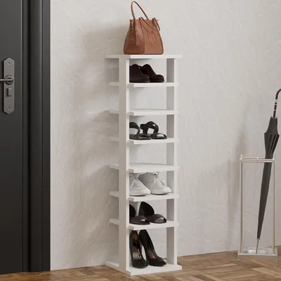 Immagine prodotto di Soddi - Scarpiera, 30x30x110h cm Bianco, 8 Paia