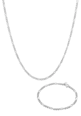 Image de Ensemble de bracelet et de collier pour hommes, en argent sterling 925
