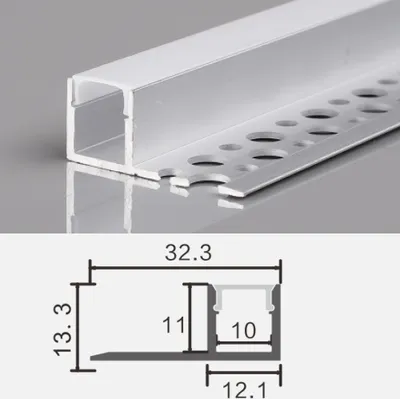 Produktbild von 2m LED Alu Profil Unterputz Rigips Trockenbau Schiene Kanalprofil mit Milchglas Abdeckung Kanal System für LED-Streifen Profil U