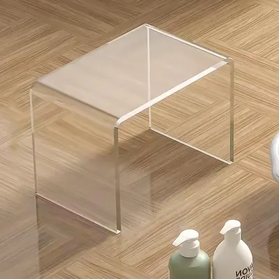 Produktbild von Klarer Acryl-Beistelltisch - Stilvoller U-förmiger Couchtisch für Wohnzimmer und Badezimmer