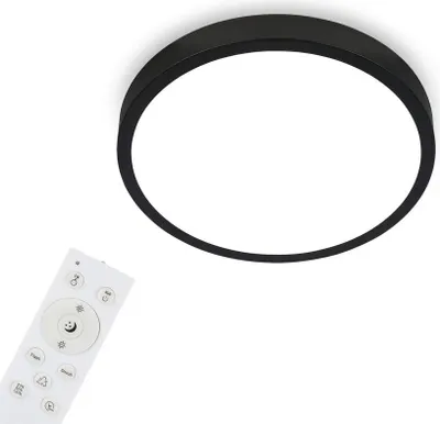 Produktbild von LED Deckenleuchte 22W 2900 lm 4000 K RGB Farbwechsler Ø 38 cm Runa schwarz + Nachtlichtfunktion, Memory Funktion