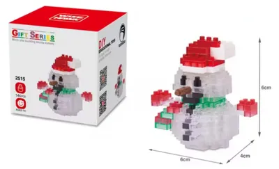 Zdjęcie produktu dla Figurka bałwana Winter Micro-Bricks Świąteczny zestaw do budowania z klocków zaciskowych