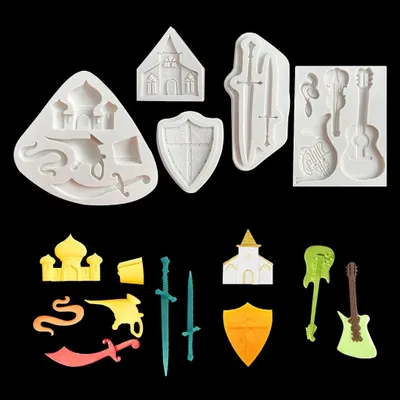 Image de Solidchoice - Coffret de 5 moules en silicone pour décorer les gâteaux